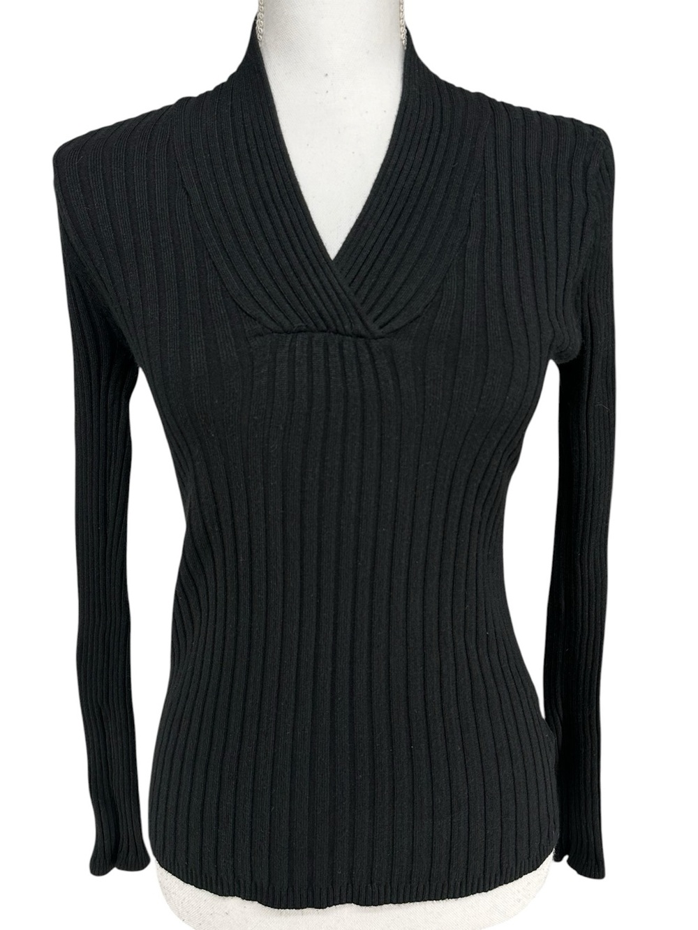 GEORGE / Black Ribbed Sweater / Medium (8-10) / Goth Emo Whimsigoth Preppy